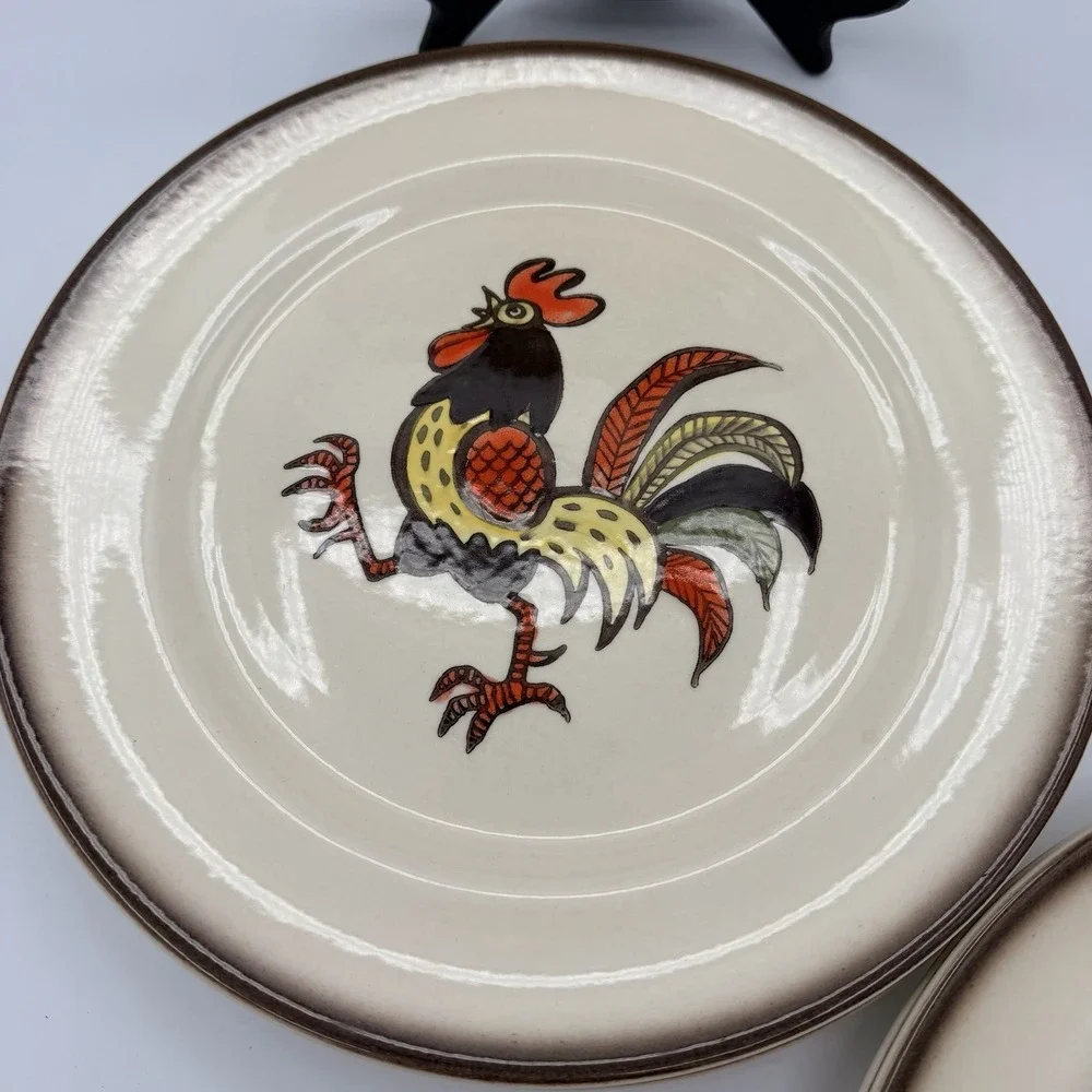 6 Vintage Metlox Poppytrail Red Rooster 10